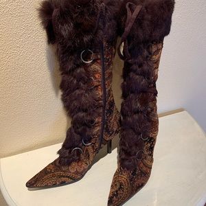 Bakers boots shapes of brown orange creme